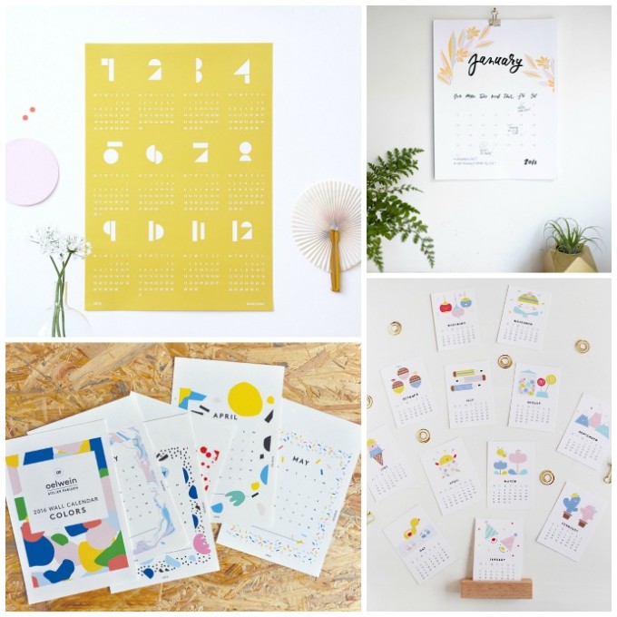 23 Cool & Colorful Printable Calendars For 2016