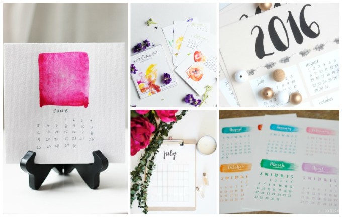 23 Cool & Colorful Printable Calendars For 2016