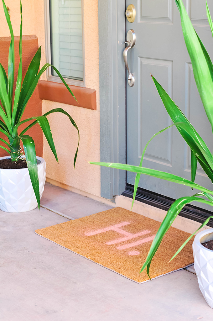 DIY Painted IKEA TRAMPA Doormat - Handmade Weekly