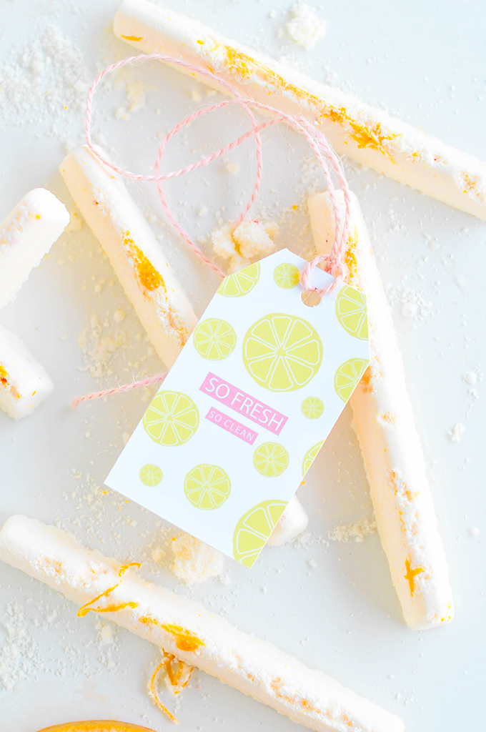  DIY Bath Bombs & Printable Citrus Label 