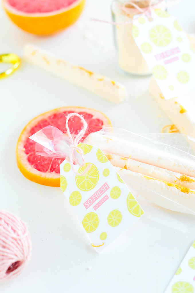  DIY Bath Bombs & Printable Citrus Label 