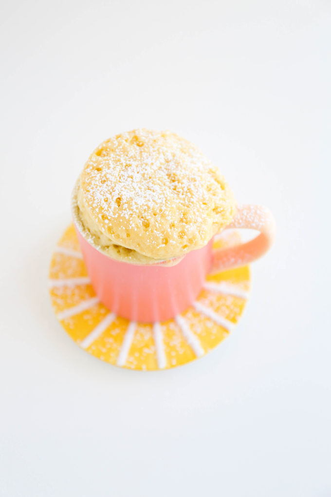 Lemon Olive Oil Mug Cake || www.theproperblog.com