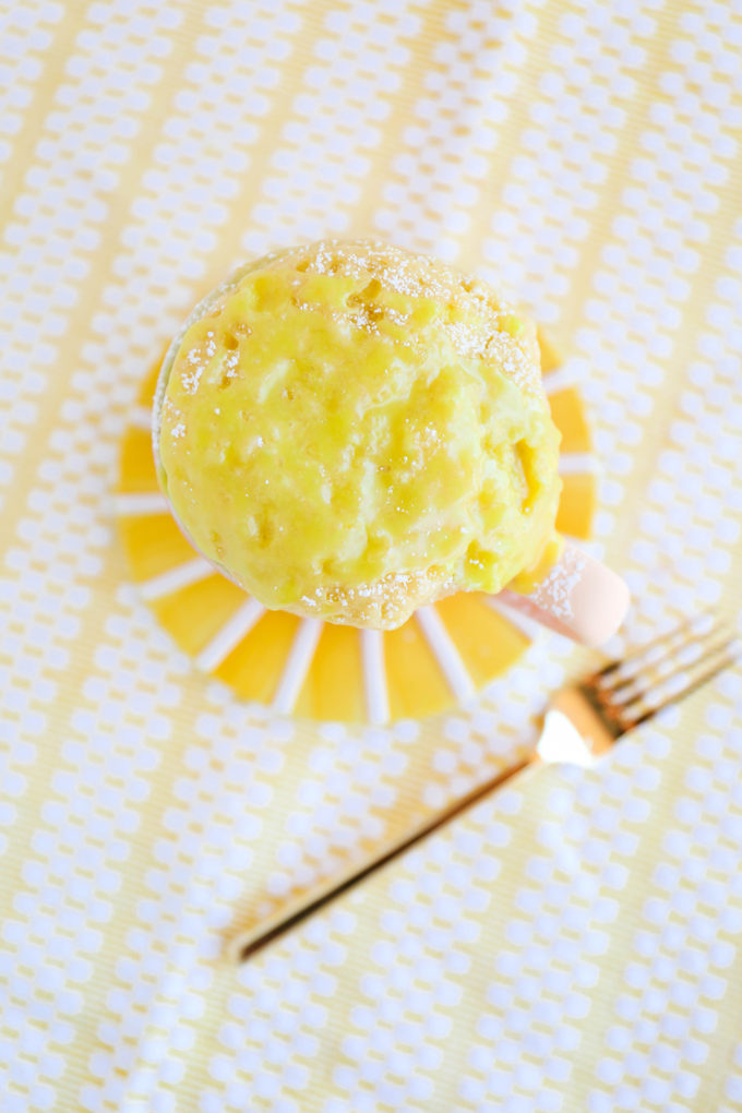 Lemon Olive Oil Mug Cake || www.theproperblog.com