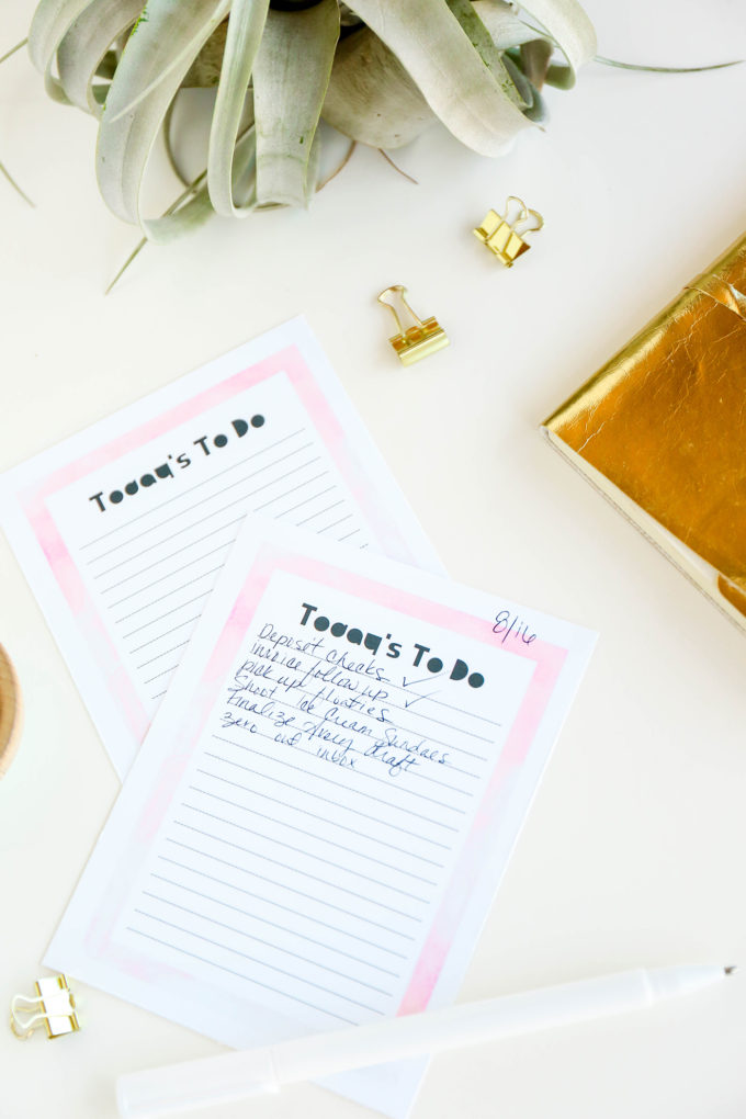 #ProperPrintables \\ Watercolor To Do List 