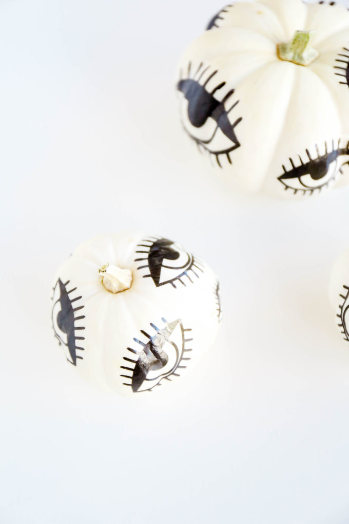 DIY Tattooed Pumpkins with Printable Eyes 