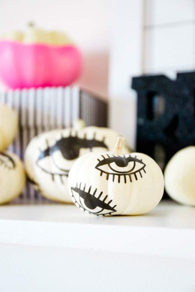 DIY Tattooed Pumpkins with Printable Eyes 