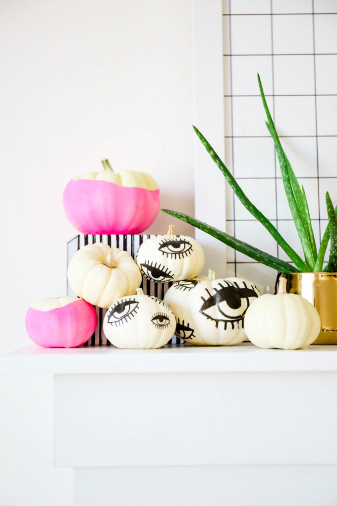 DIY Tattooed Pumpkins with Printable Eyes 