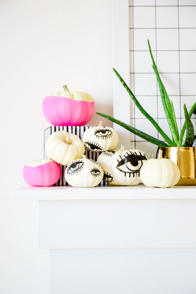 DIY Tattooed Pumpkins with Printable Eyes 