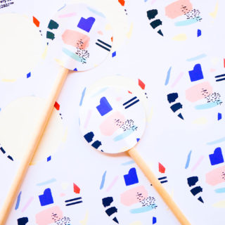 #ProperPrintables \\ Printable Abstract Lemonade Drink Stirrers & Cookie Bags