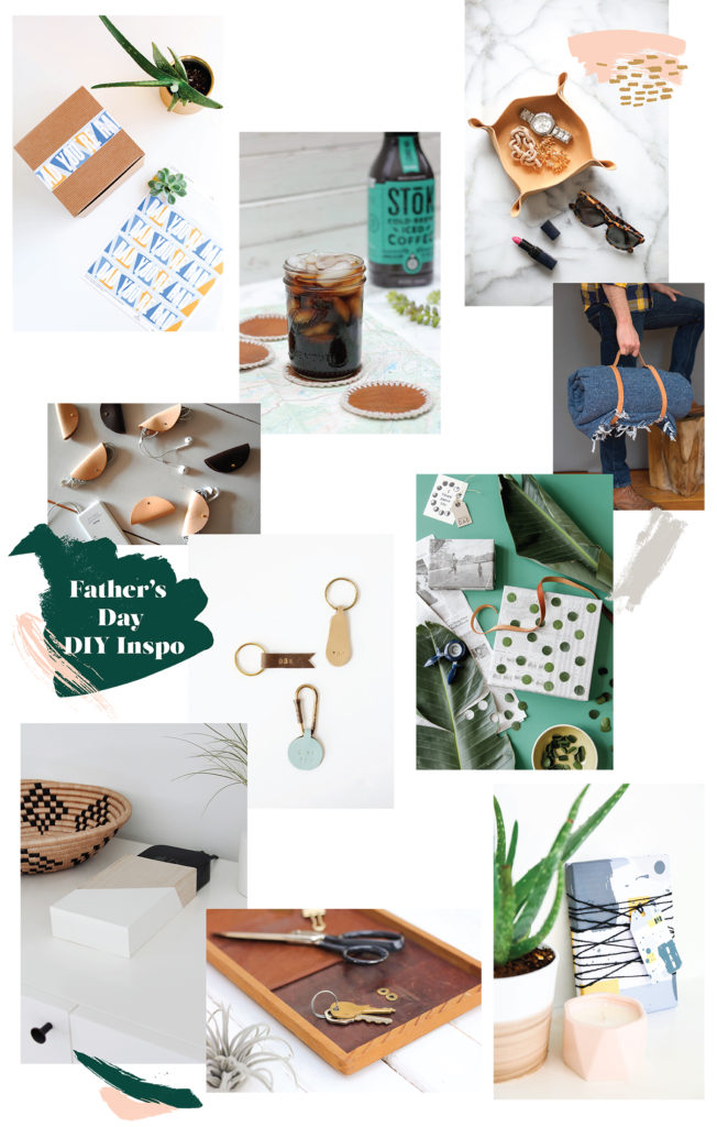 a roundup of last minute father's day #diy projects made with leather and paper 