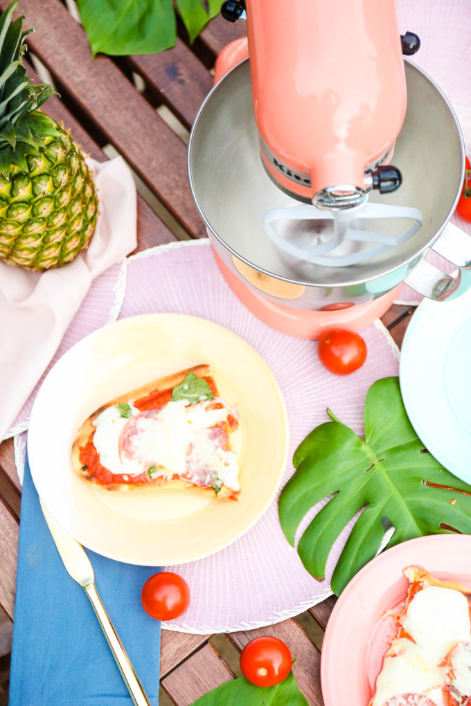 Grilled Margherita Pizza and Bird of Paradise collection by #kitchenaid 
