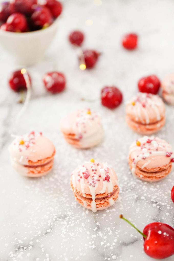 cherry macarons 