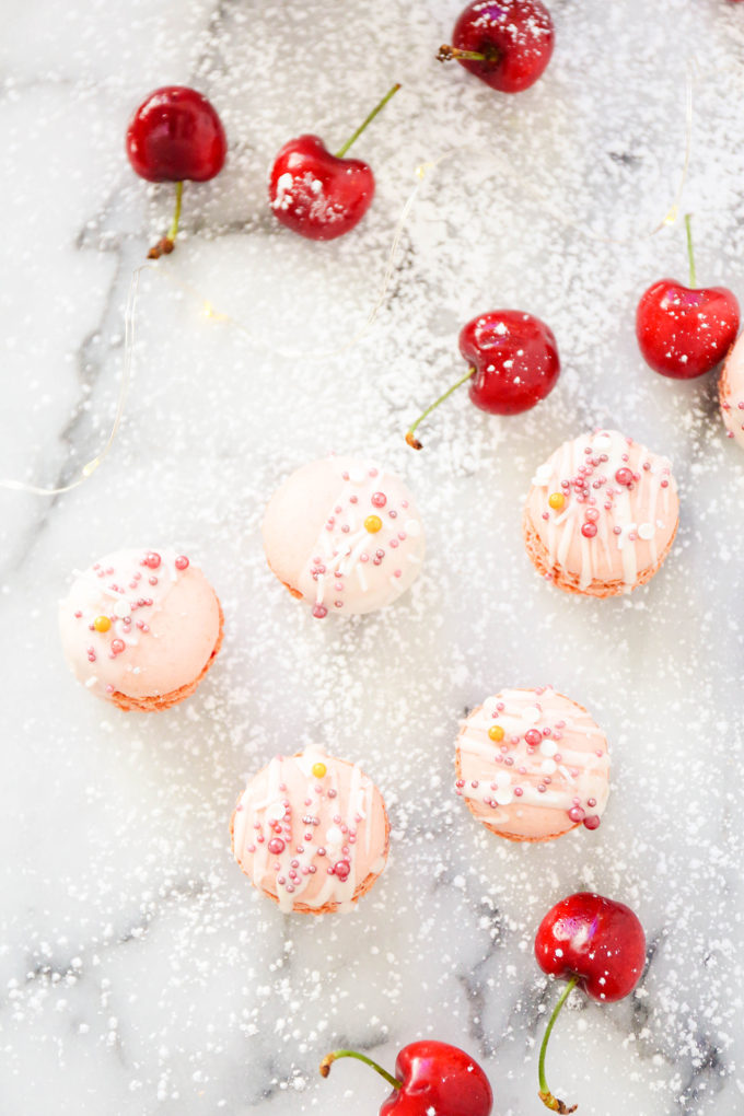 cherry macarons