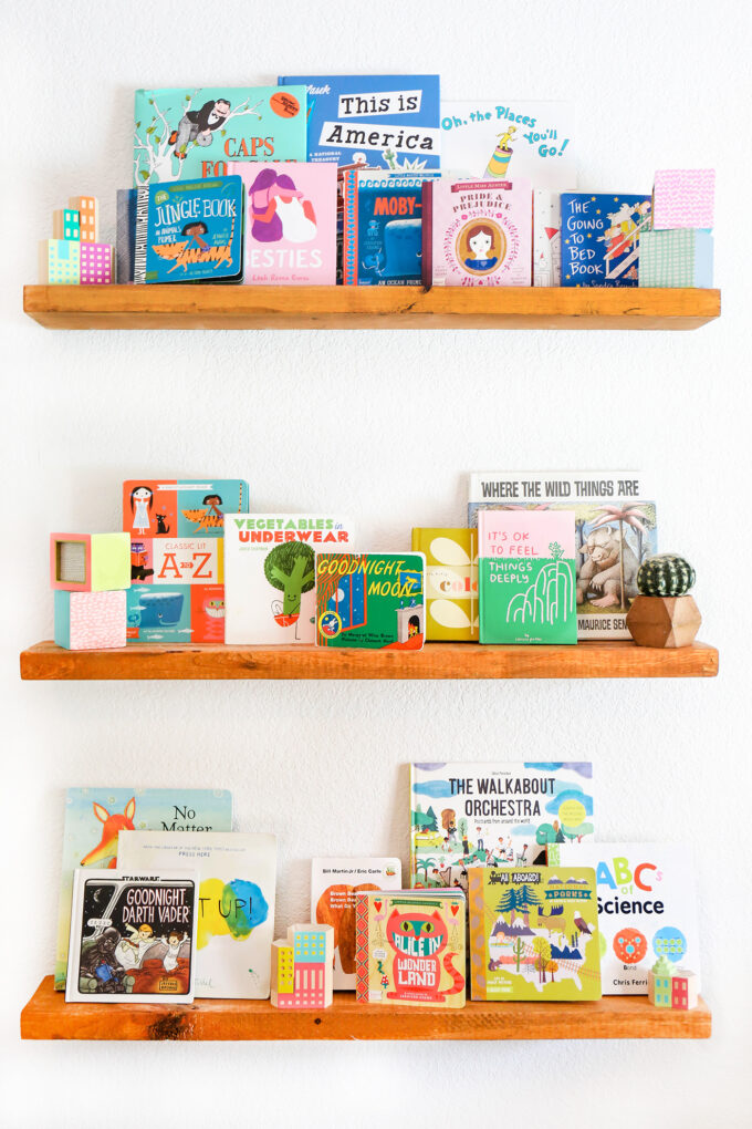 shelves with children's books