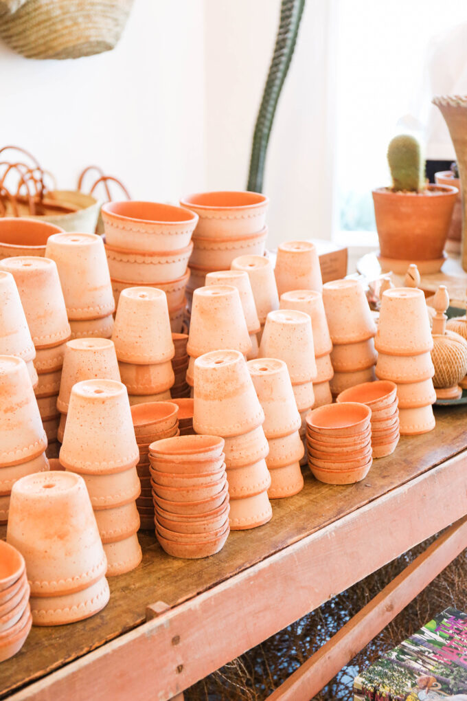 Stacked terracotta pots 