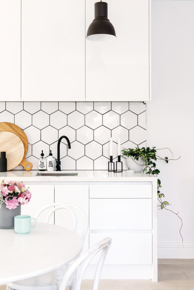 gorgeous kitchen backsplash ideas hexagon tile 