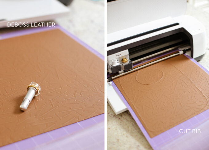 cricut maker debased leather bib 