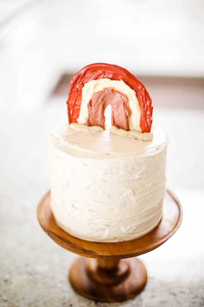 DIY chocolate rainbow cake topper