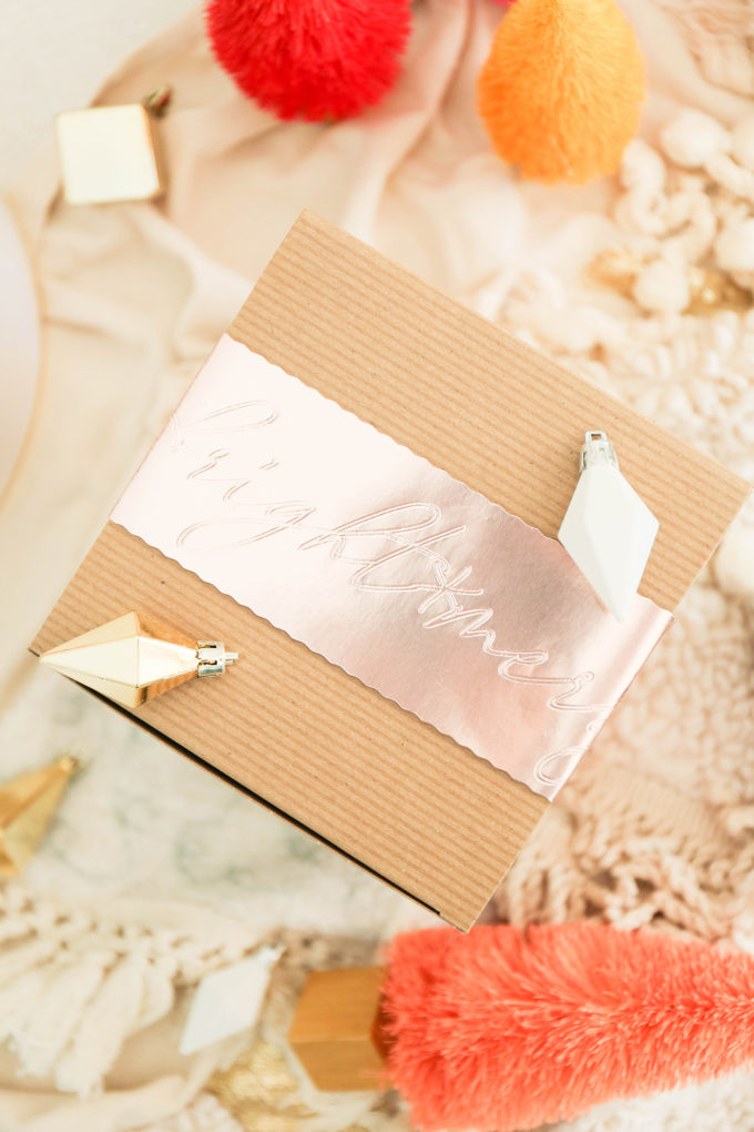 DIY Gift Wrap with Debossed Foil Sleeve