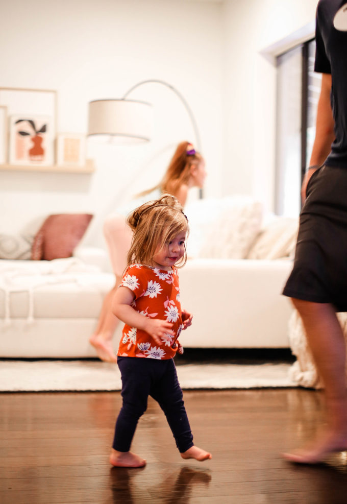 little girls playing indoors