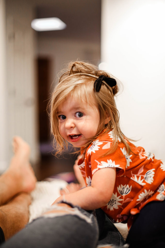 little girl smiling at camera