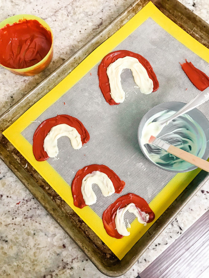 painting chocolate rainbows