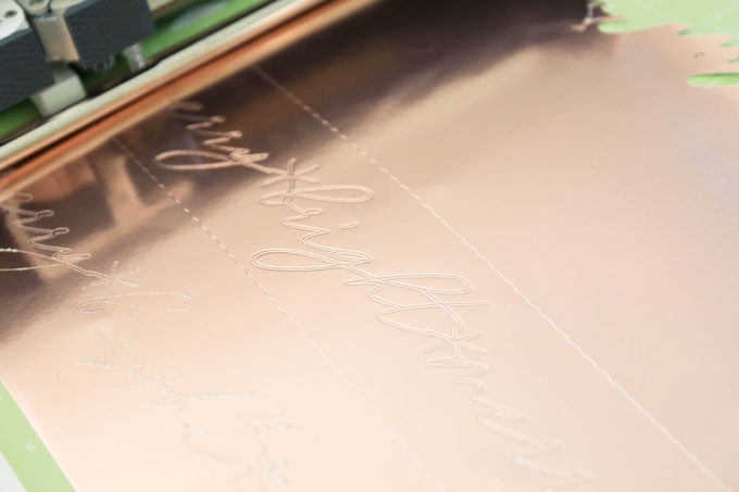 closeup of cricut maker debossing foil