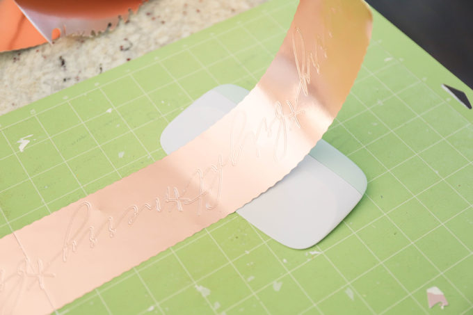 peeling foil away from cricut mat