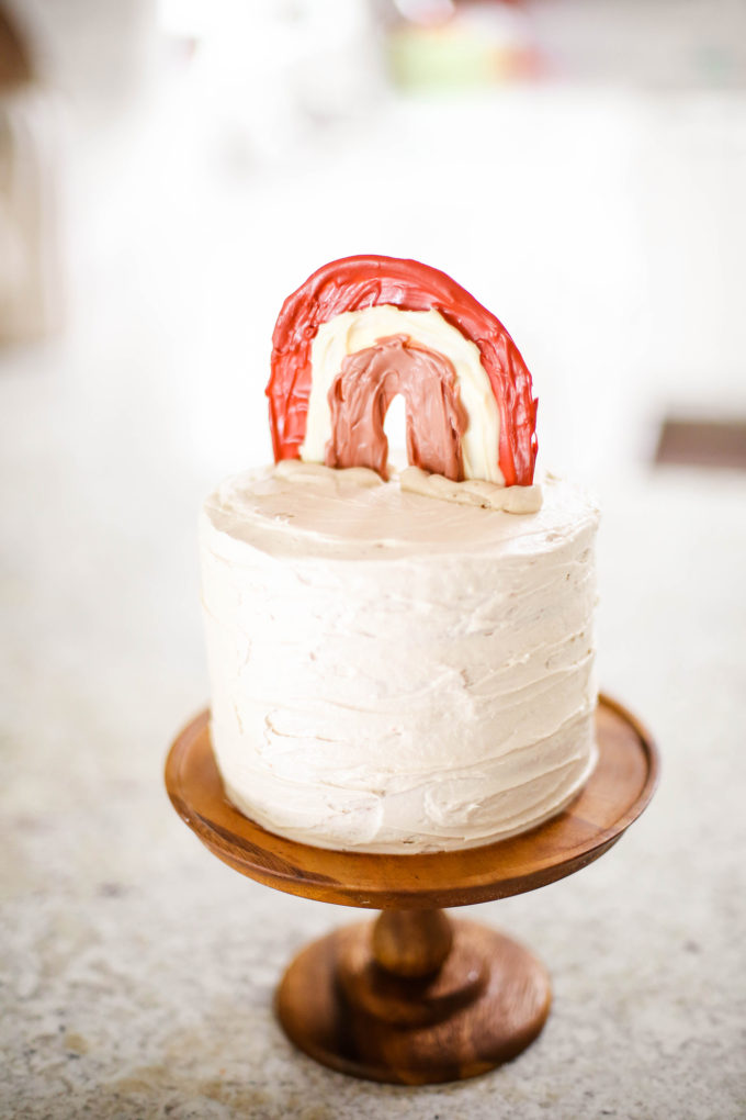 DIY chocolate rainbow cake topper 