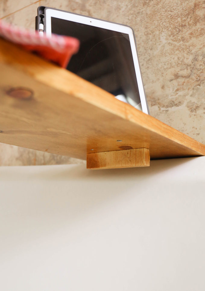 underneath shot of wooden bath tray 