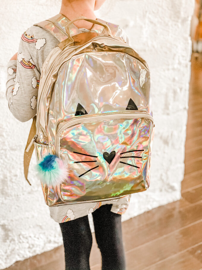 holographic backpack with DIY cat face