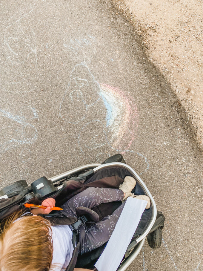 sidewalk chalk rainbow scavenger hunt 