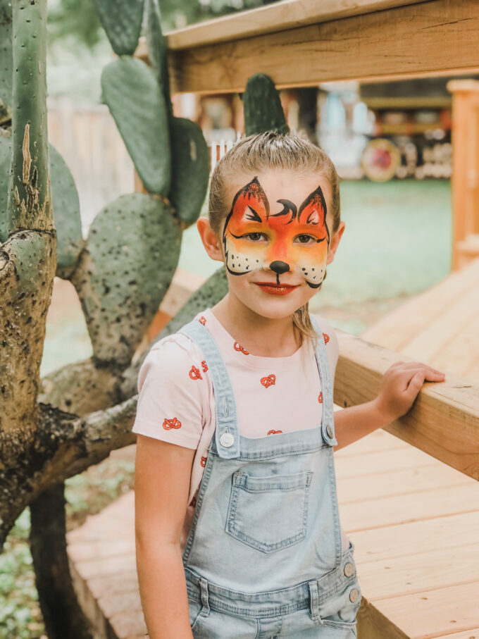 little girl with fox face paint things to do