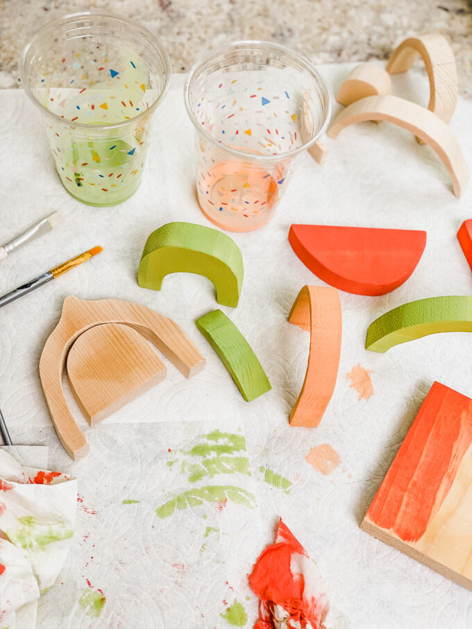 colorwashing DIY Wooden Fruit Stacking Toy