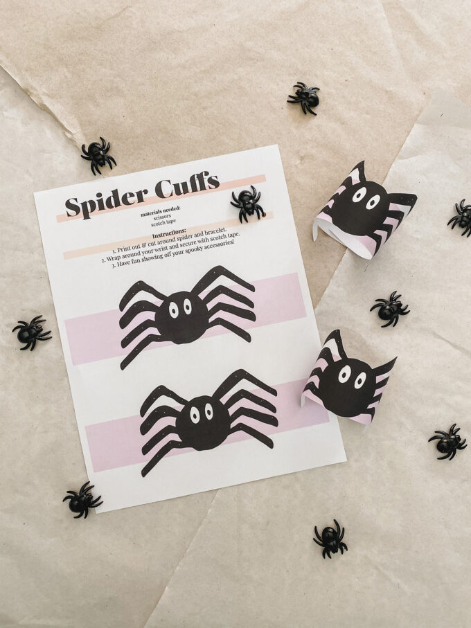 printable spider cuffs for halloween 