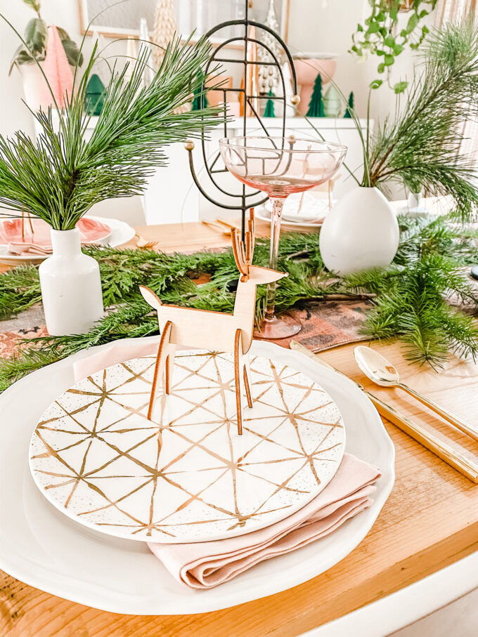 Modern Woodland Holiday Tablescape