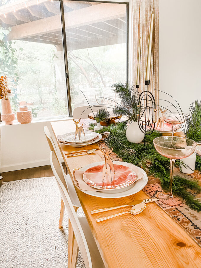 Modern Woodland Holiday Tablescape