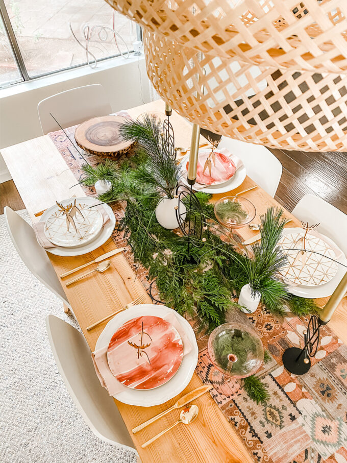 Modern Woodland Holiday Tablescape