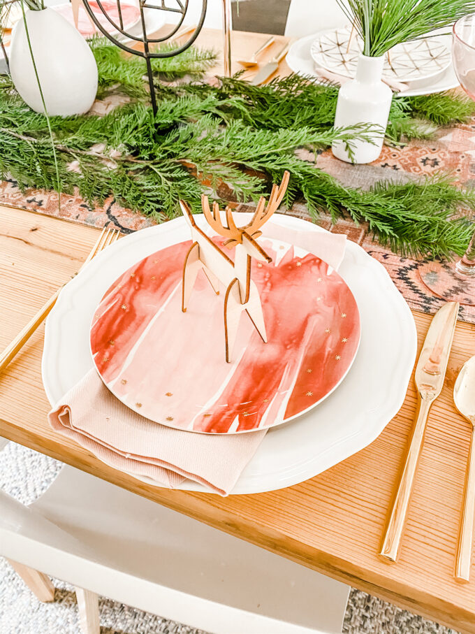 Modern Woodland Holiday Tablescape