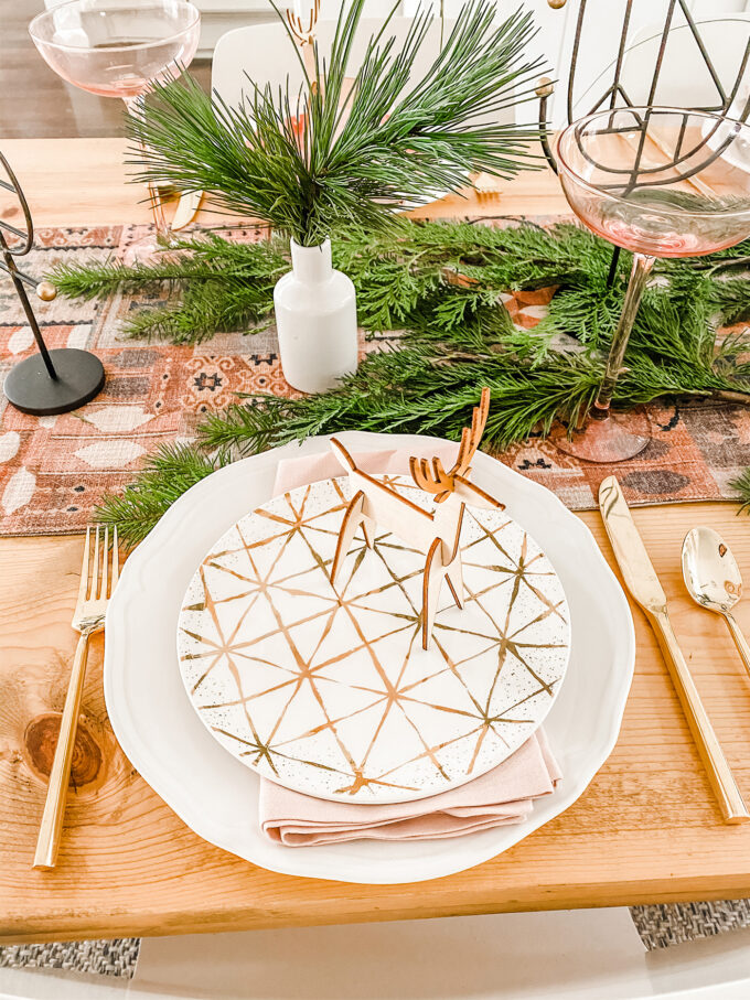 Modern Woodland Holiday Tablescape